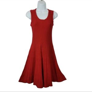 Nic and Zoe Knit Red Sleeveless Sweater Dress EUC sz L Stretch Modest